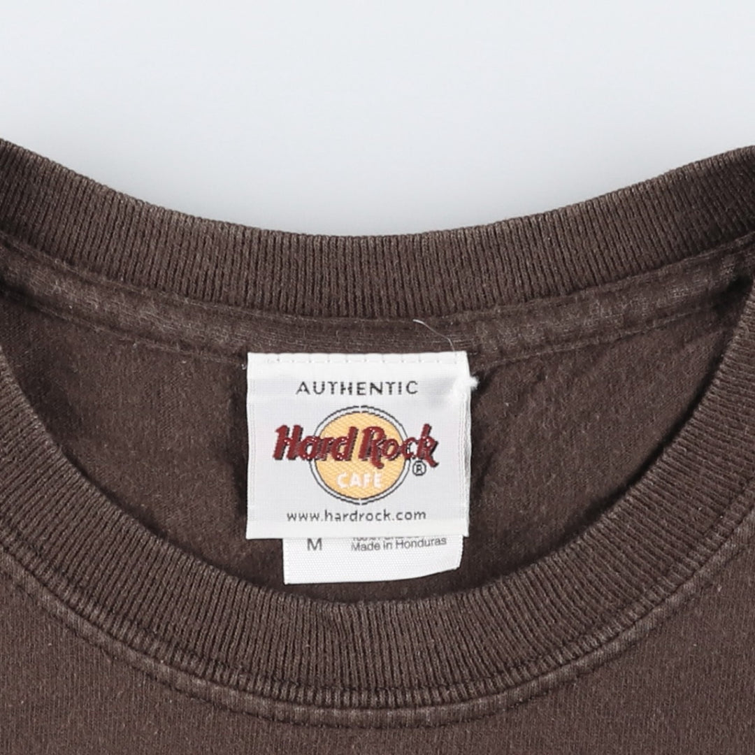 HARD ROCK CAFE Hard Rock Cafe Dragon Pattern Advertising T-shirt Men's M size cotton brown type Vintage Second Hand