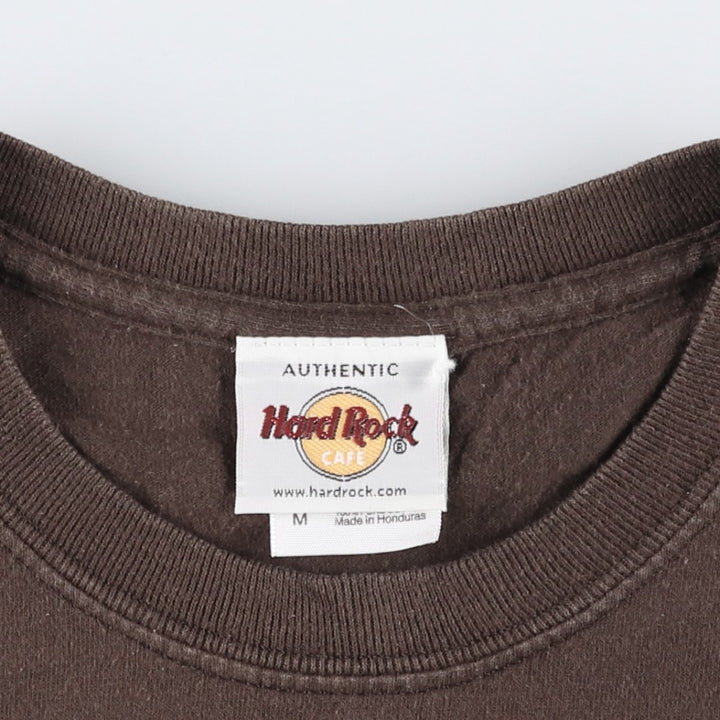 HARD ROCK CAFE Hard Rock Cafe Dragon Pattern Advertising T-shirt Men's M size cotton brown type Vintage Second Hand