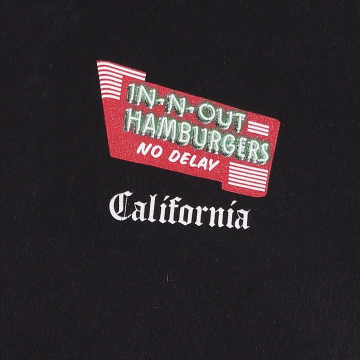 IN-N-OUT HAMBURGERS Advertising T-Shirt, Made in USA, Men's Size M (equivalent) cotton black type Vintage Second Hand