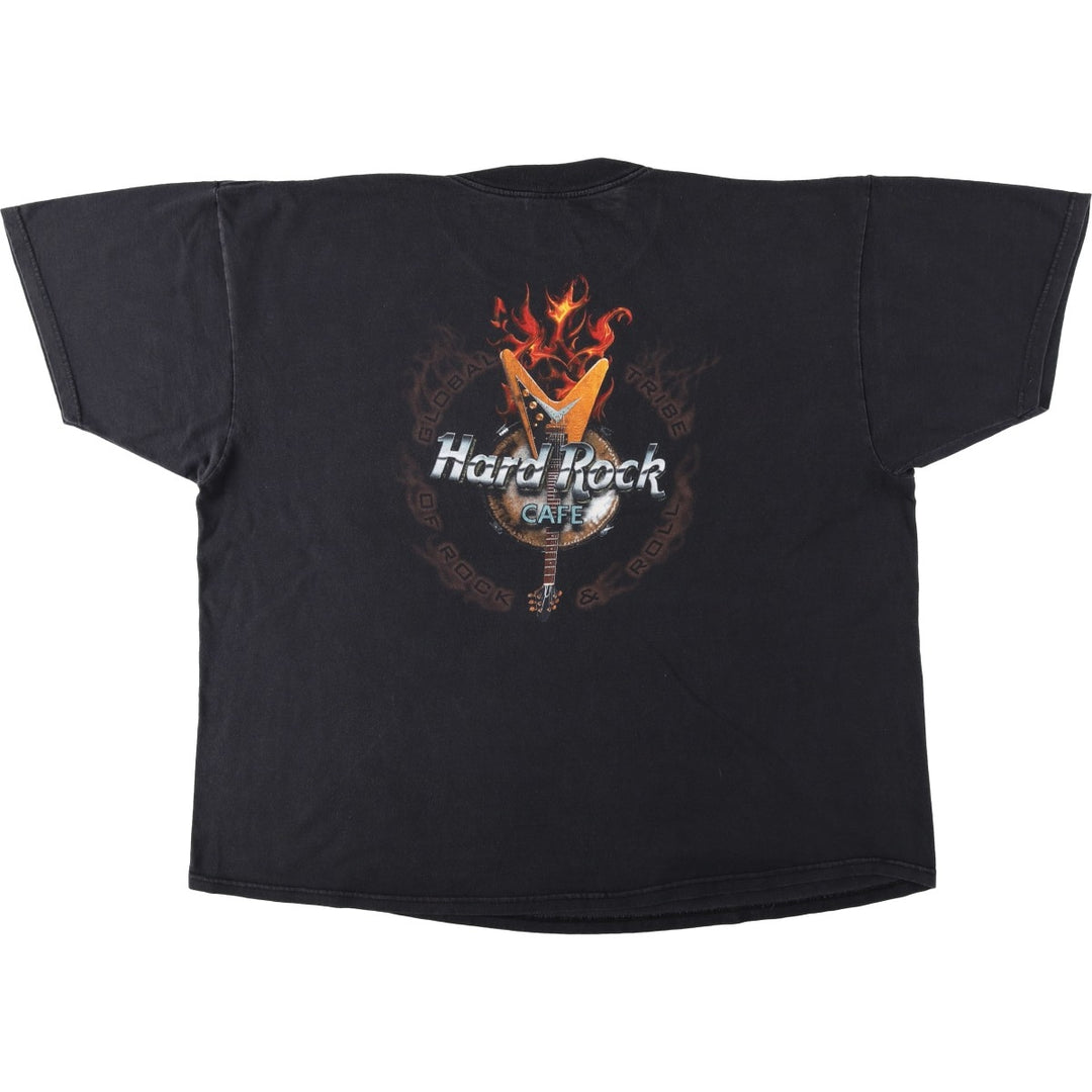 HARD ROCK CAFE advertising T-shirt, made in the USA, men's size XXL equivalent. cotton black type Vintage Second Hand