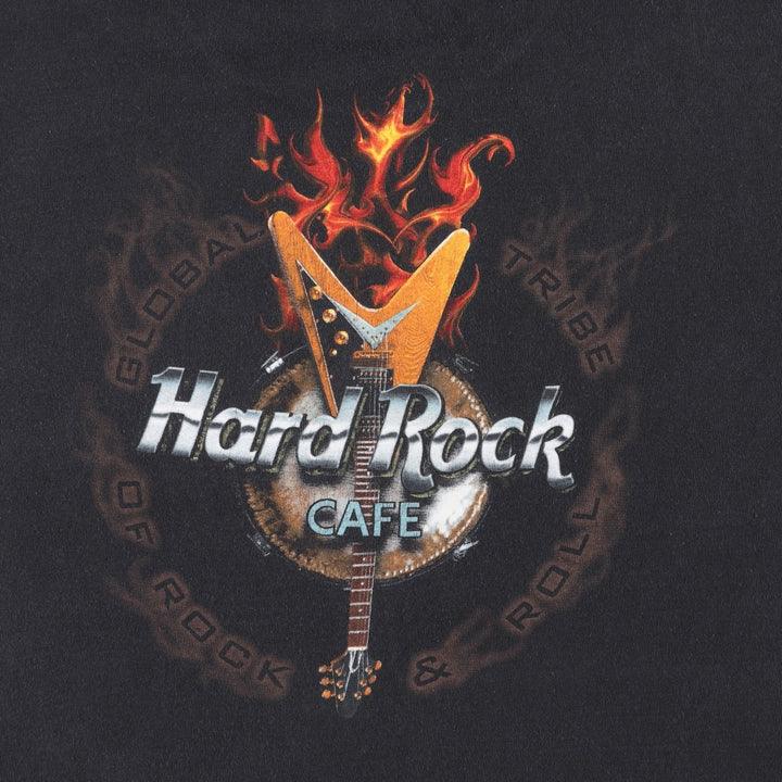 HARD ROCK CAFE advertising T-shirt, made in the USA, men's size XXL equivalent. cotton black type Vintage Second Hand
