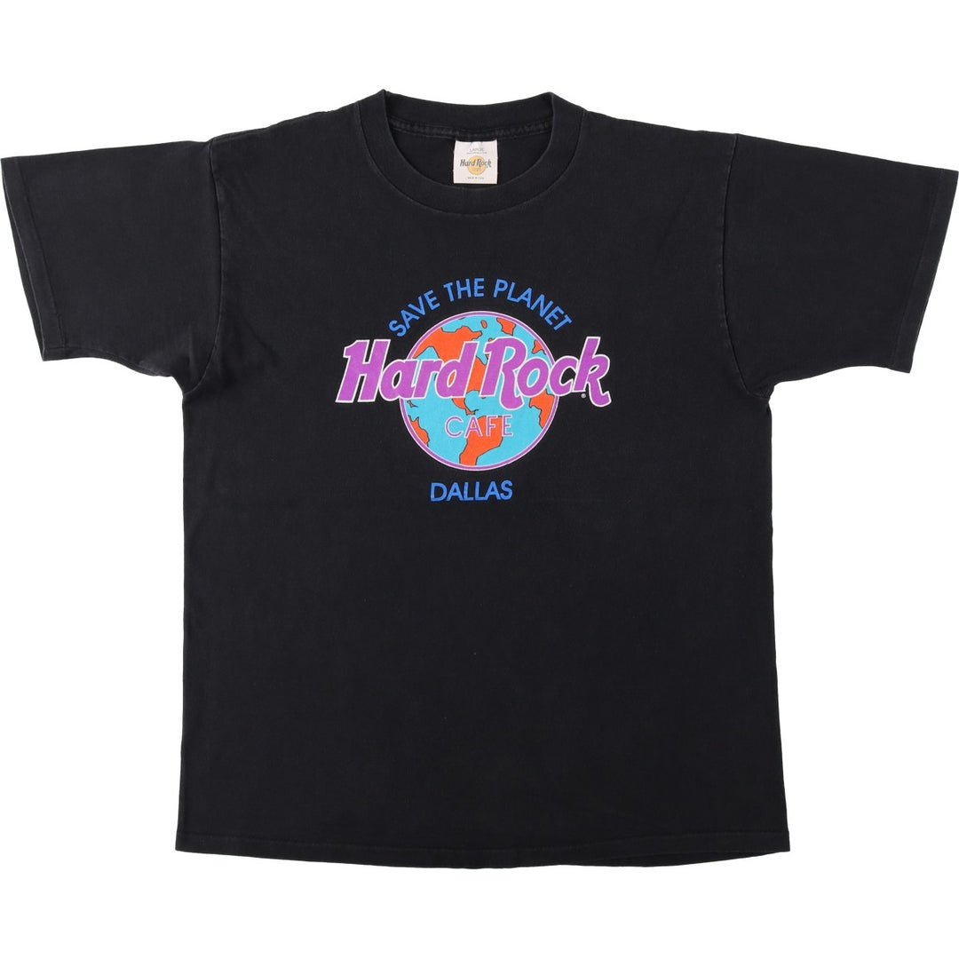 ~90'S Hard Rock Cafe Print Advertising T-Shirt, Made in USA, Men's Size L (approx.), Vintage cotton black type Vintage Second Hand
