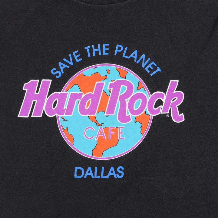 ~90'S Hard Rock Cafe Print Advertising T-Shirt, Made in USA, Men's Size L (approx.), Vintage cotton black type Vintage Second Hand
