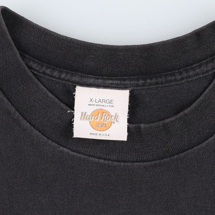 ~90'S Hard Rock Cafe Advertising T-Shirt, Made in USA, Men's XL equivalent, Vintage cotton black type Vintage Second Hand
