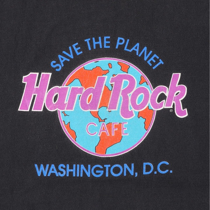~90'S Hard Rock Cafe Advertising T-Shirt, Made in USA, Men's XL equivalent, Vintage cotton black type Vintage Second Hand