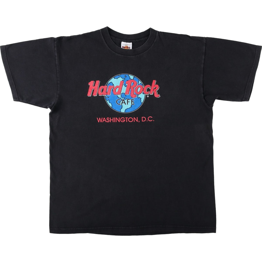 HARD ROCK CAFE Hard Rock Cafe Advertising T-shirt Made in USA Men's L size cotton black type Vintage Second Hand