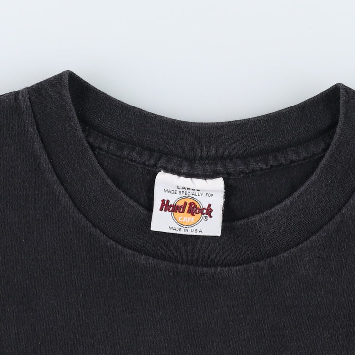 HARD ROCK CAFE Hard Rock Cafe Advertising T-shirt Made in USA Men's L size cotton black type Vintage Second Hand