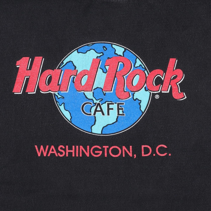 HARD ROCK CAFE Hard Rock Cafe Advertising T-shirt Made in USA Men's L size cotton black type Vintage Second Hand