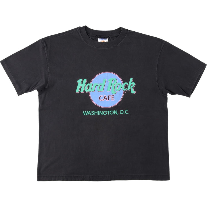 ~90'S Hanes BEEFY-T HARD ROCK CAFE Advertising T-Shirt, Made in USA, Men's XL equivalent, Vintage cotton black type Vintage Second Hand