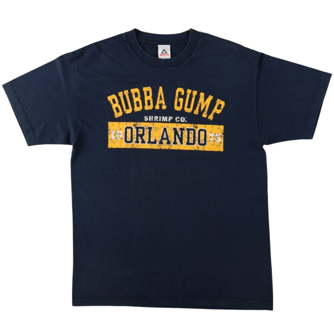 ALSTYLE BUBBA GUMP SHRIMP Advertising T-Shirt (Men's Size L) cotton navy blue type Vintage Second Hand