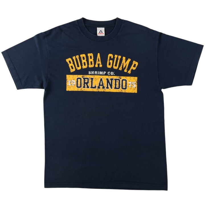ALSTYLE BUBBA GUMP SHRIMP Advertising T-Shirt (Men's Size L) cotton navy blue type Vintage Second Hand