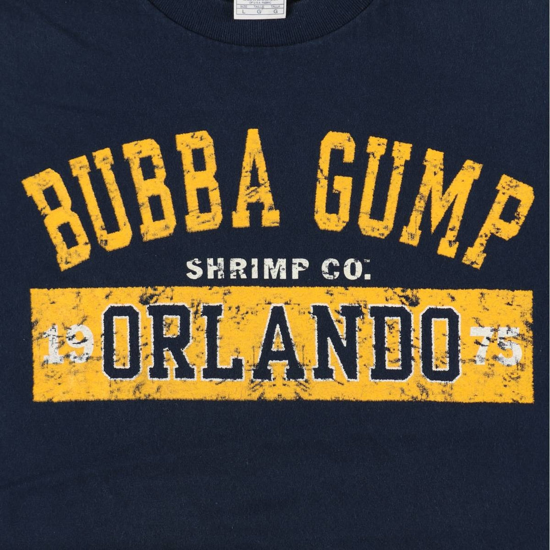 ALSTYLE BUBBA GUMP SHRIMP Advertising T-Shirt (Men's Size L) cotton navy blue type Vintage Second Hand