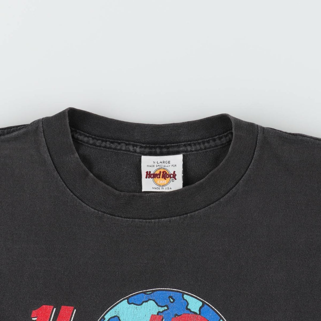 HARD ROCK CAFE Hard Rock Cafe Advertising T-shirt Made in USA Men's XL cotton Charcoal Vintage Second Hand