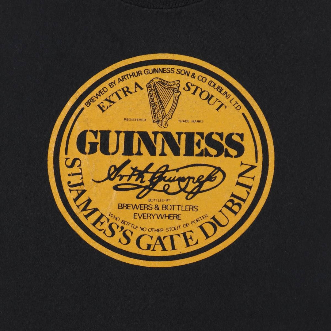 Delta Pro Weight Guinness Extra Stout Advertising T-Shirt (Men's XL equivalent) cotton black type Vintage Second Hand