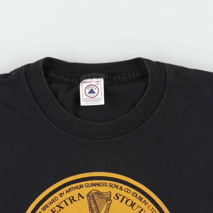 Delta Pro Weight Guinness Extra Stout Advertising T-Shirt (Men's XL equivalent) cotton black type Vintage Second Hand