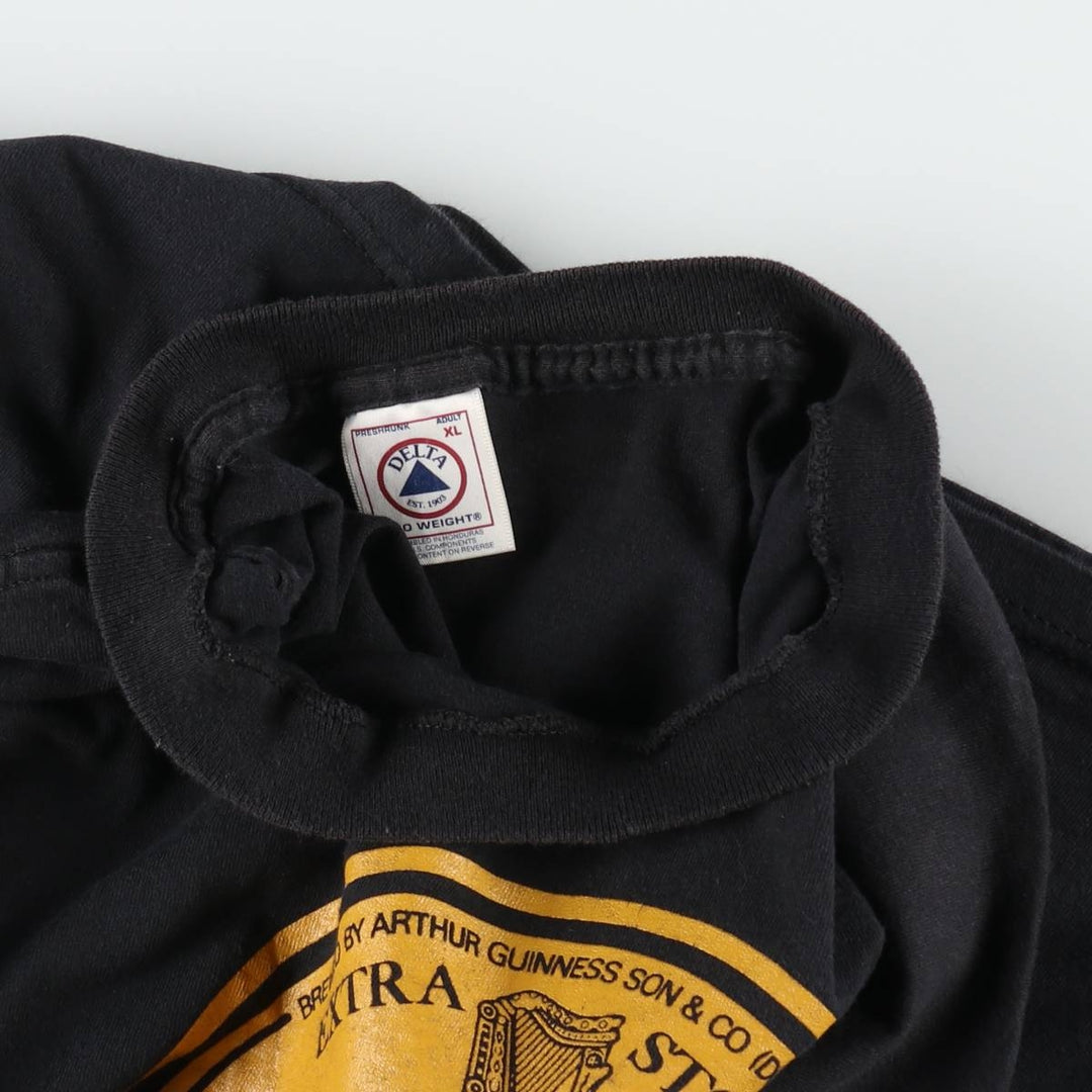 Delta Pro Weight Guinness Extra Stout Advertising T-Shirt (Men's XL equivalent) cotton black type Vintage Second Hand