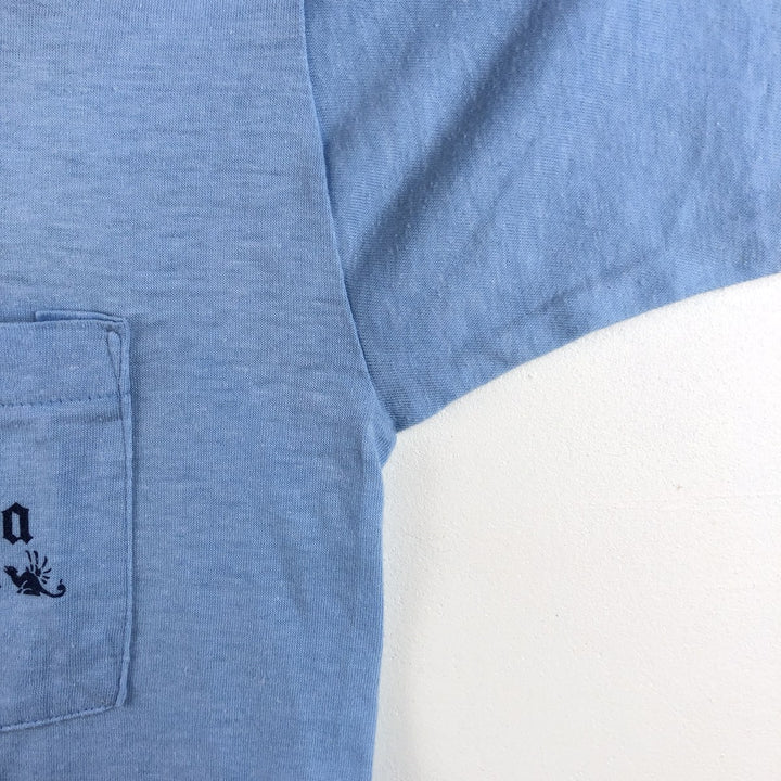 ~90'S Path CORONA EXTRA Advertising T-Shirt, Made in USA, Vintage polyester Blue type light blue Vintage Second Hand