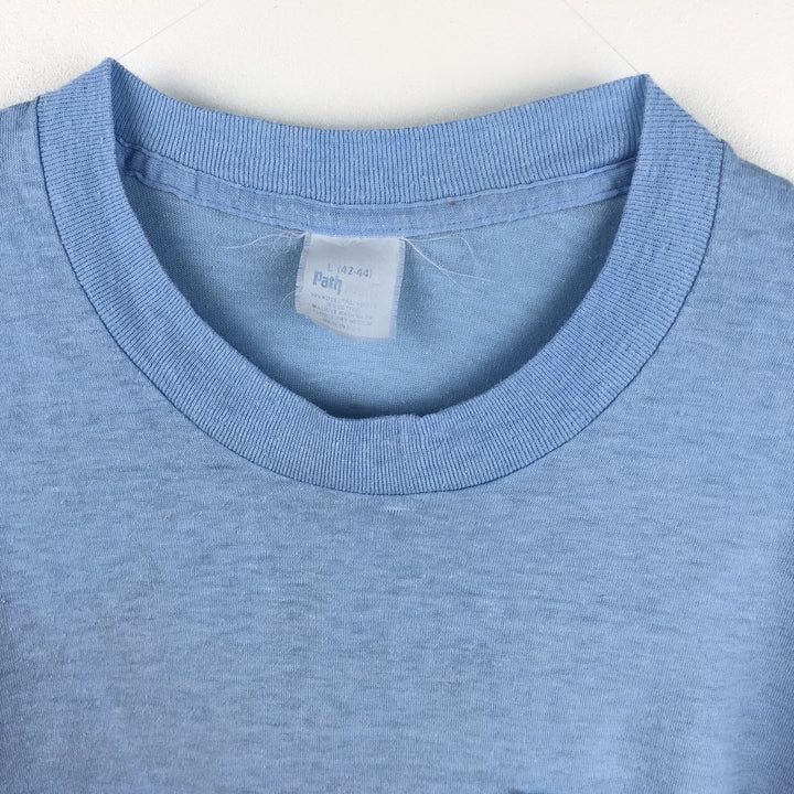 ~90'S Path CORONA EXTRA Advertising T-Shirt, Made in USA, Vintage polyester Blue type light blue Vintage Second Hand