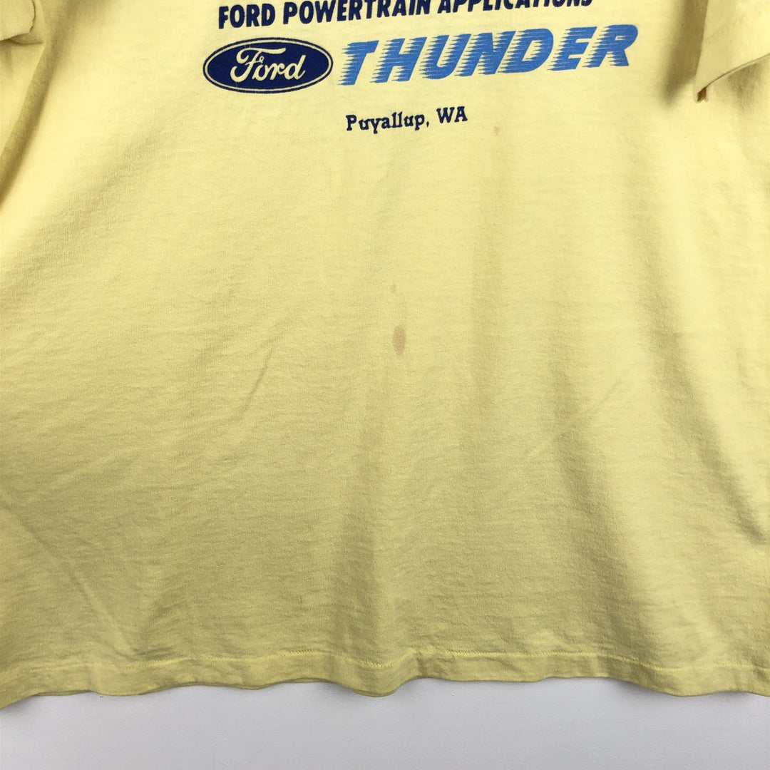 90'S ONEITA Advertising T-Shirt, Made in USA, Men's XL, Vintage polyester yellow type Vintage Second Hand