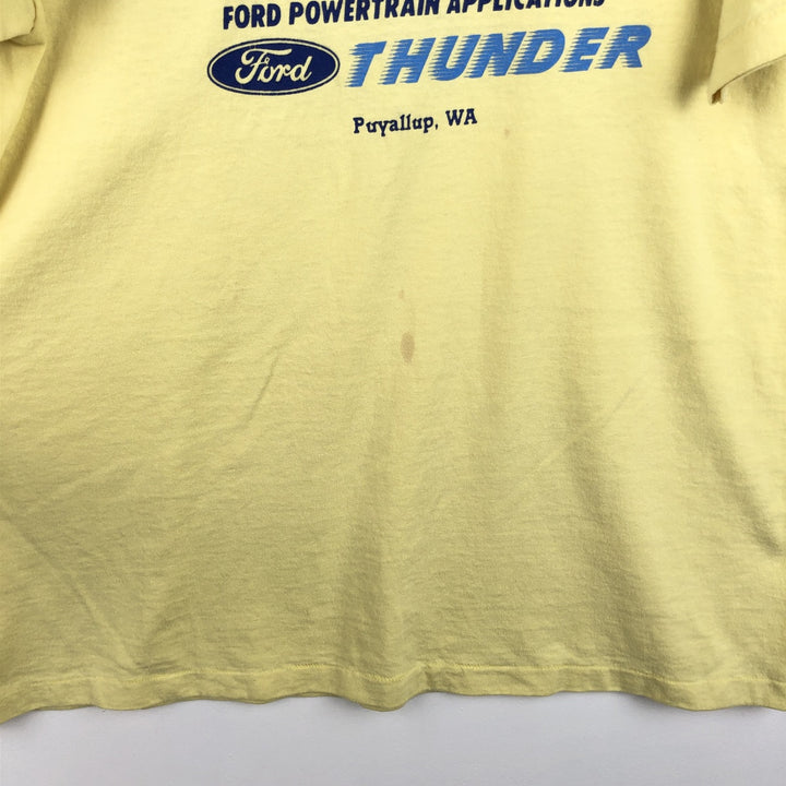 90'S ONEITA Advertising T-Shirt, Made in USA, Men's XL, Vintage polyester yellow type Vintage Second Hand