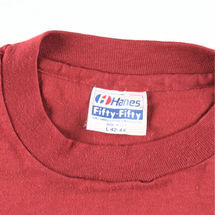 1980'S Hanes Fifty-Fifty Blue Tag Ford Advertising T-Shirt, Made in USA, Men's Size L (approx.), Vintage cotton red type Vintage Second Hand