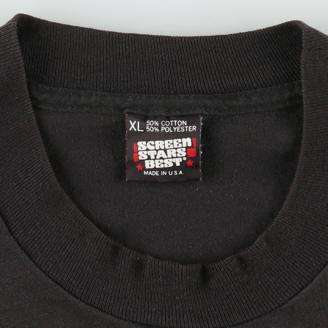 90'S Screen Stars Penguin's Advertising T-Shirt, Made in USA, Men's XL equivalent, Vintage cotton black type Vintage Second Hand