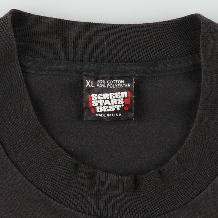 90'S Screen Stars Penguin's Advertising T-Shirt, Made in USA, Men's XL equivalent, Vintage cotton black type Vintage Second Hand