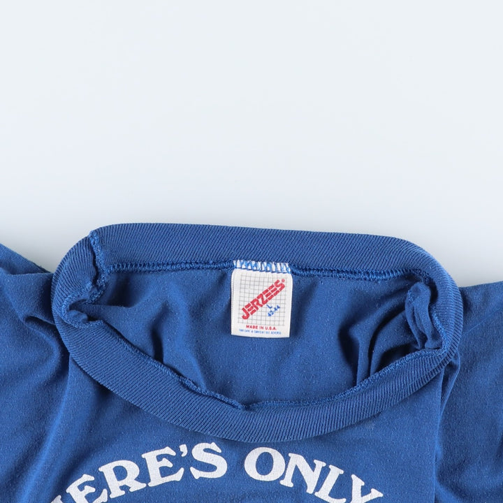 80'S Jerzees Lite BEER Advertising T-Shirt, Made in USA, Men's Size L (approx.), Vintage cotton blue type Vintage Second Hand