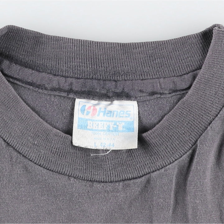 80'S Hanes BEEFY-T Blue Tag STEADICAM Advertising T-Shirt, Made in USA, Men's Size L (Equivalent), Vintage cotton Charcoal Vintage Second Hand