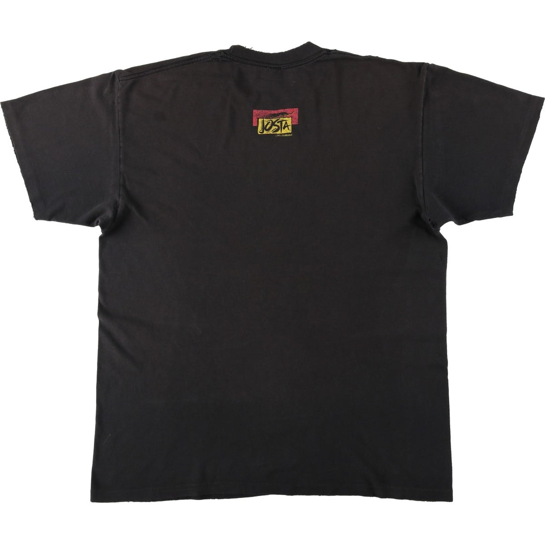 ~90'S Anvil Josta Advertising T-Shirt, Made in USA, Men's XL equivalent, Vintage cotton black type Vintage Second Hand