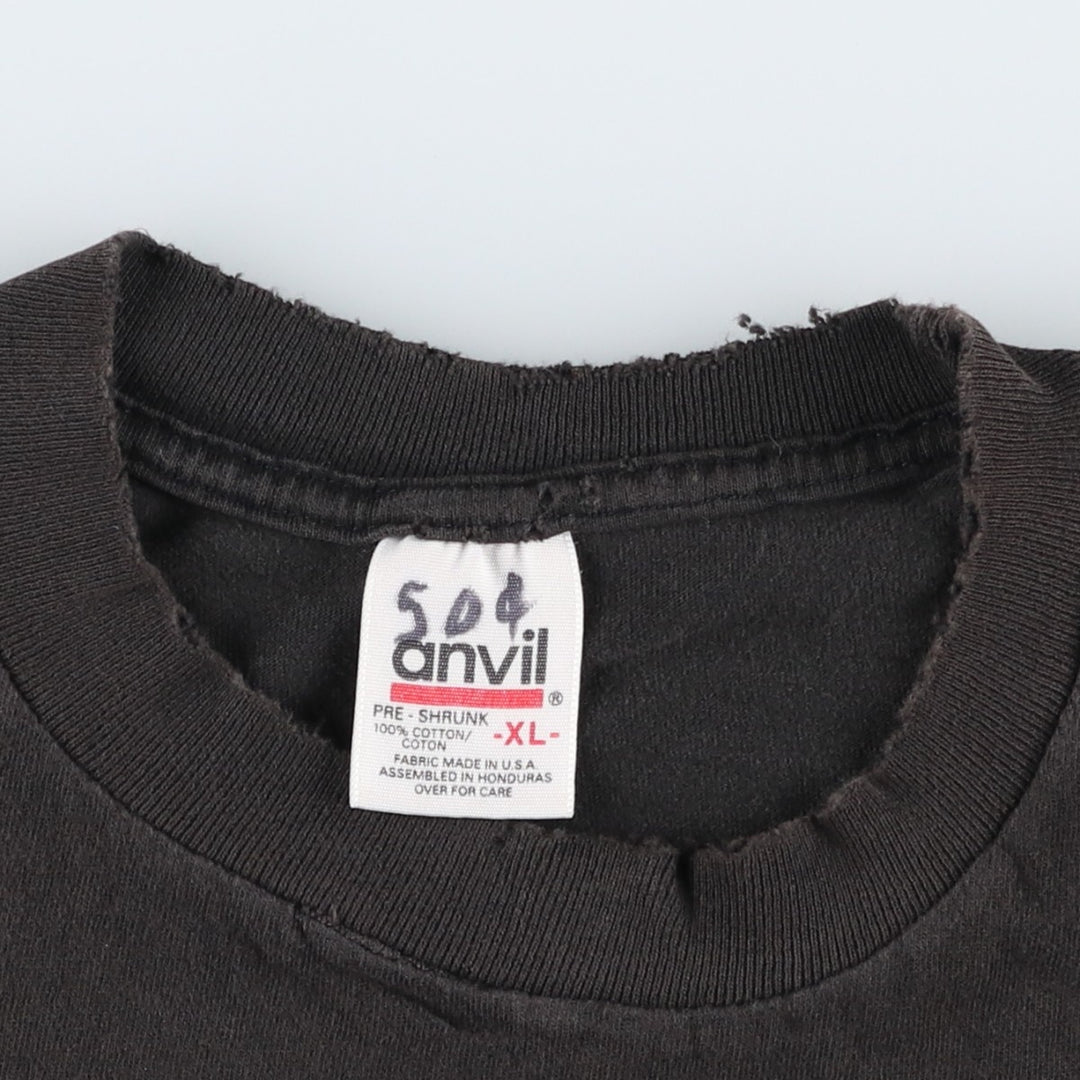 ~90'S Anvil Josta Advertising T-Shirt, Made in USA, Men's XL equivalent, Vintage cotton black type Vintage Second Hand