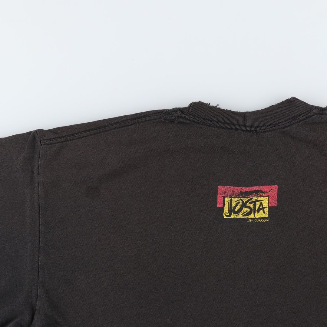 ~90'S Anvil Josta Advertising T-Shirt, Made in USA, Men's XL equivalent, Vintage cotton black type Vintage Second Hand