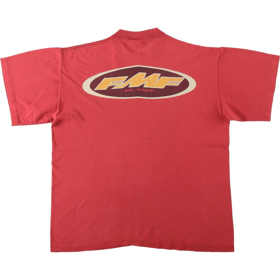 ~90'S FMF SO.CALIF. Advertising T-shirt, Made in USA, Men's XL equivalent, Vintage cotton red type Vintage Second Hand