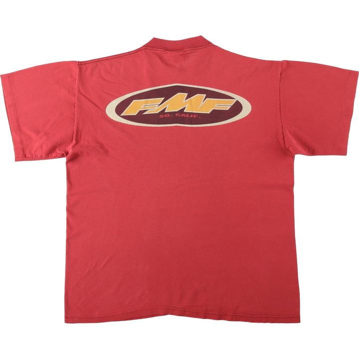 ~90'S FMF SO.CALIF. Advertising T-shirt, Made in USA, Men's XL equivalent, Vintage cotton red type Vintage Second Hand