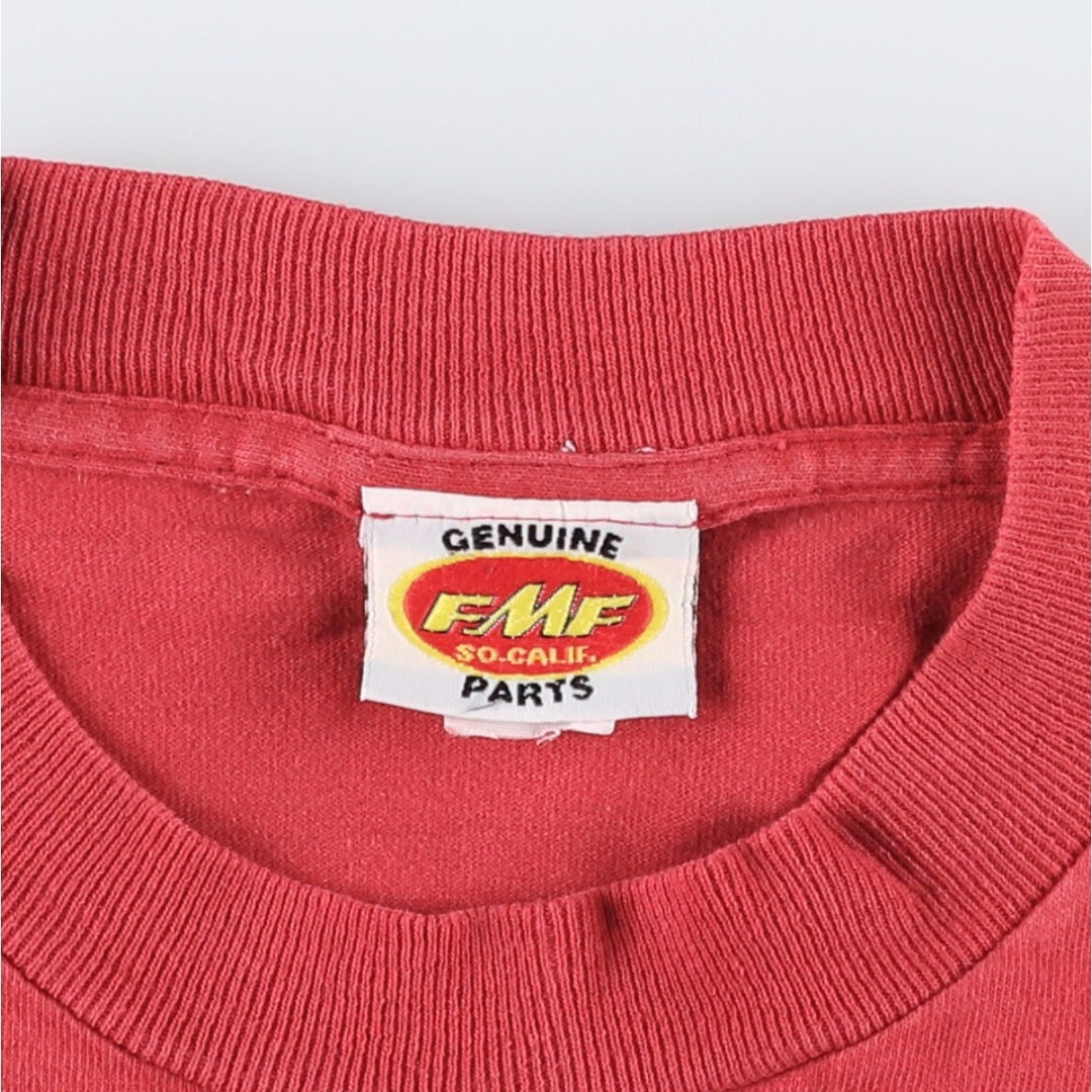 ~90'S FMF SO.CALIF. Advertising T-shirt, Made in USA, Men's XL equivalent, Vintage cotton red type Vintage Second Hand