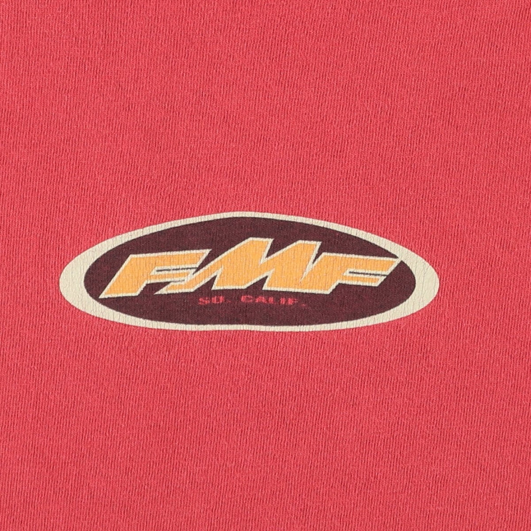 ~90'S FMF SO.CALIF. Advertising T-shirt, Made in USA, Men's XL equivalent, Vintage cotton red type Vintage Second Hand
