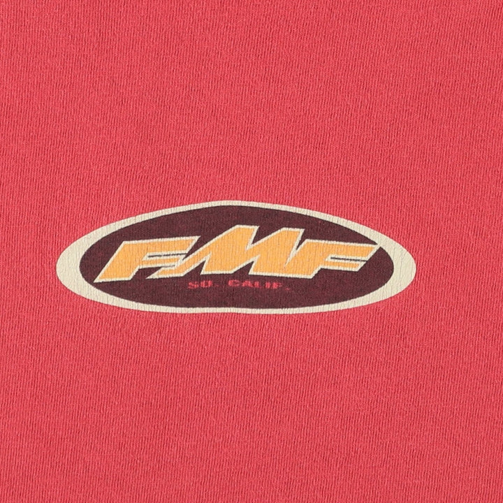 ~90'S FMF SO.CALIF. Advertising T-shirt, Made in USA, Men's XL equivalent, Vintage cotton red type Vintage Second Hand
