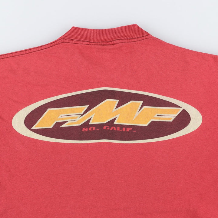 ~90'S FMF SO.CALIF. Advertising T-shirt, Made in USA, Men's XL equivalent, Vintage cotton red type Vintage Second Hand