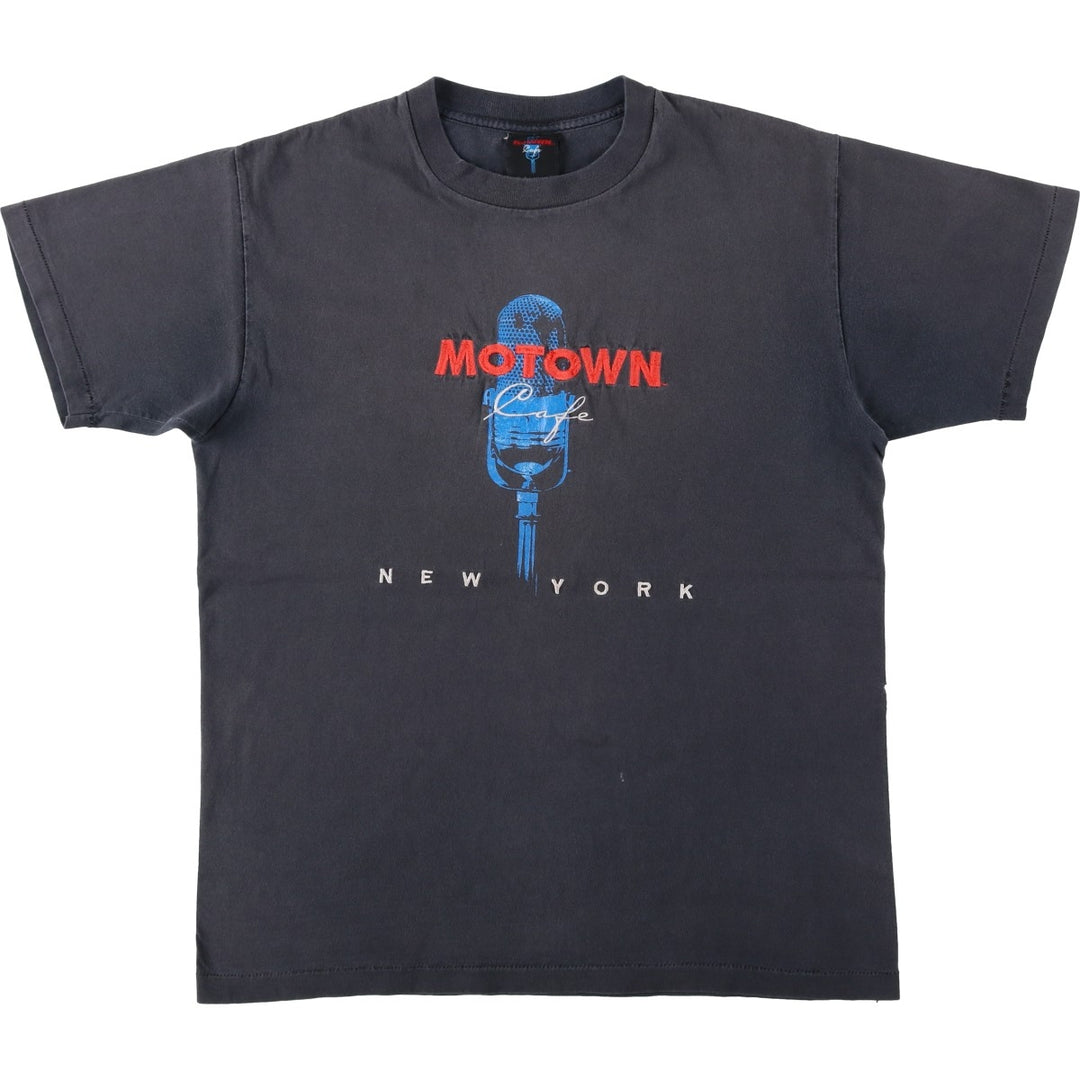 ~90'S Motown Advertising T-shirt, Made in USA, Men's Size L (approx.), Vintage cotton black type Vintage Second Hand