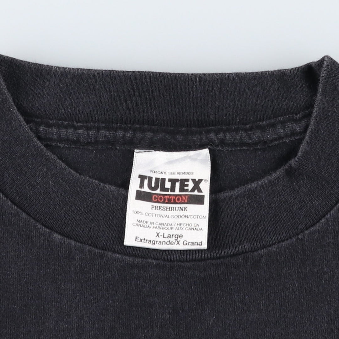 TULTEX ROADKILLCAFE Advertising T-Shirt, Made in Canada, Men's XL (approx.) cotton black type Vintage Second Hand