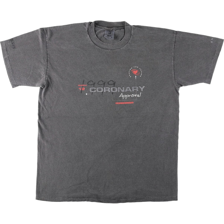 Anvil Coronary Approval Advertising T-Shirt, Made in USA, Men's Size L (approx.) cotton Charcoal Vintage Second Hand