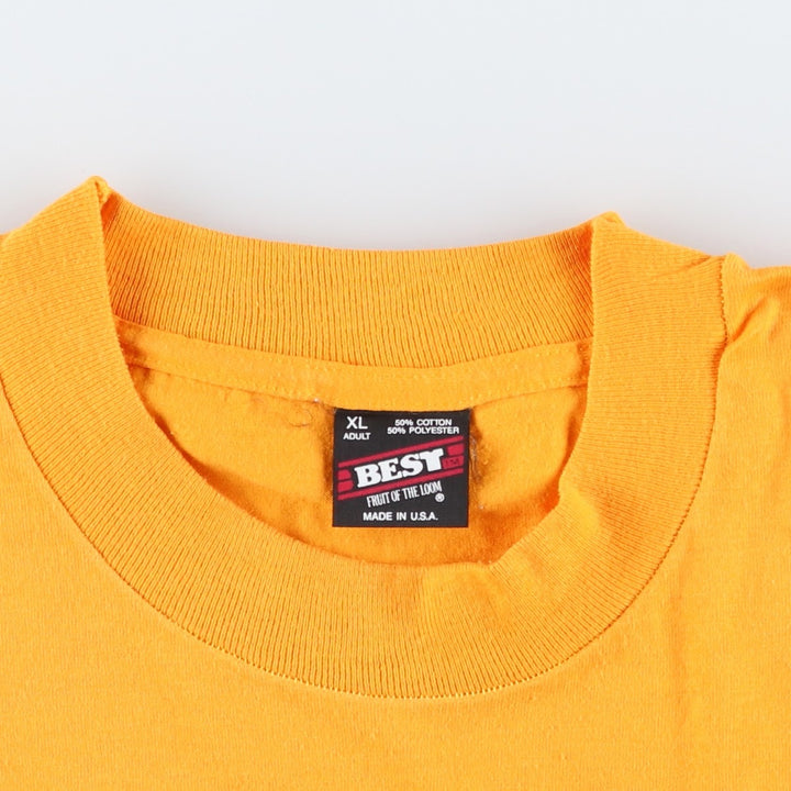 ~90'S Fruit of the Loom MINNEAPOLIS-MOLINE MODERN MACHINERY Advertising T-Shirt, Made in USA, Men's XL equivalent. cotton yellow type Vintage Second Hand