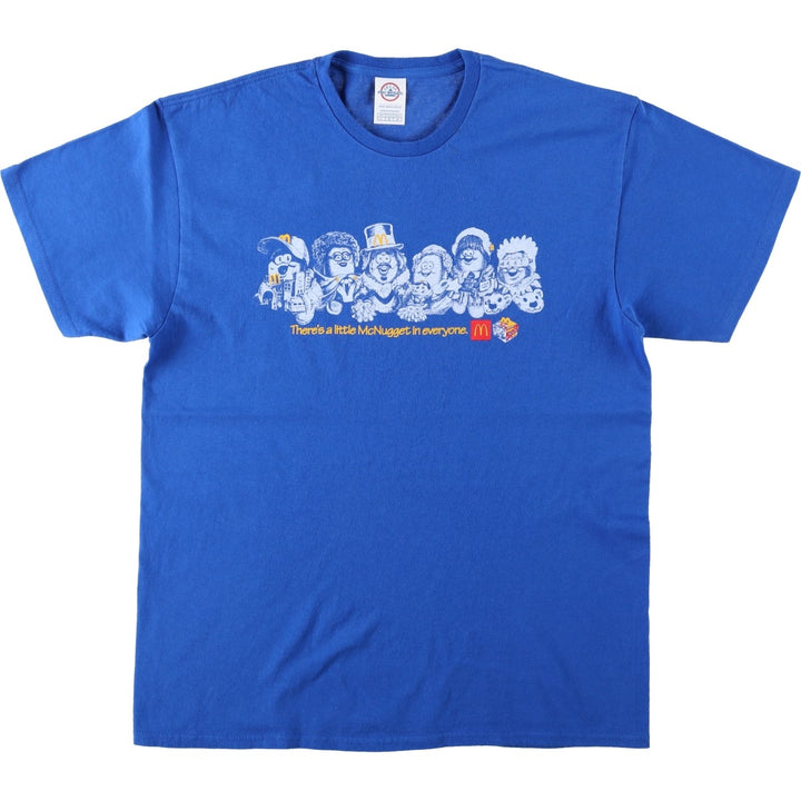 Delta McDonald's advertising T-shirt, men's size L (approx.) cotton blue type Vintage Second Hand