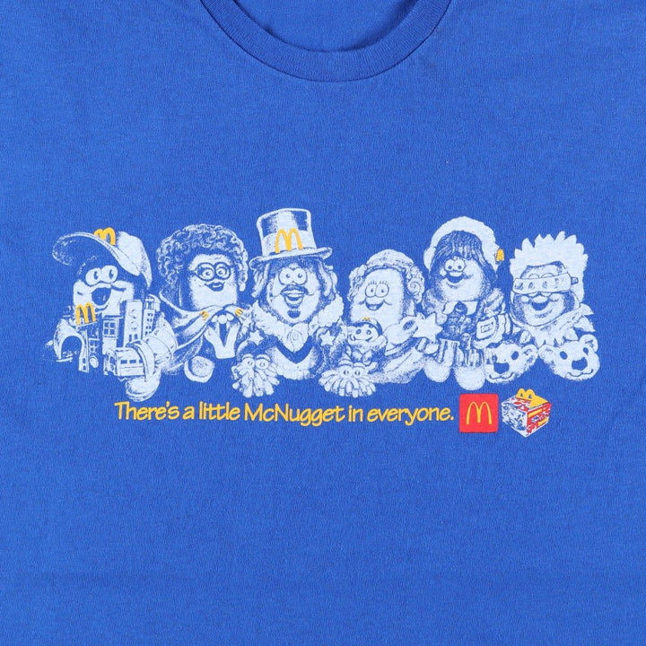 Delta McDonald's advertising T-shirt, men's size L (approx.) cotton blue type Vintage Second Hand