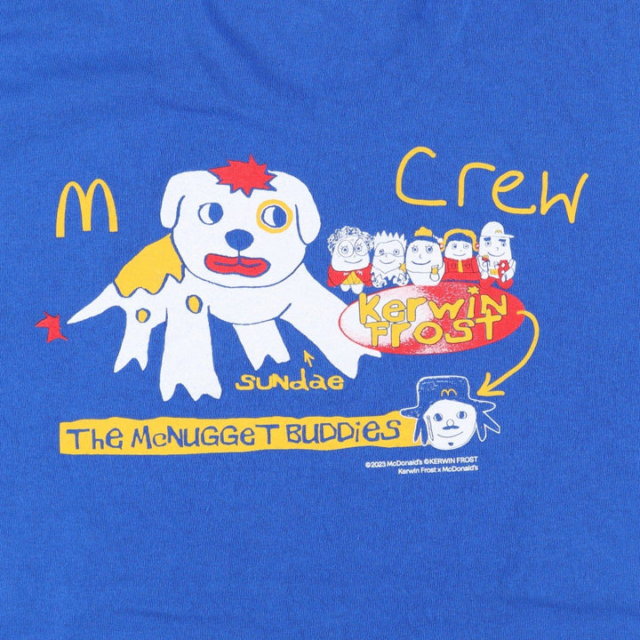 Delta McDonald's advertising T-shirt, men's size L (approx.) cotton blue type Vintage Second Hand