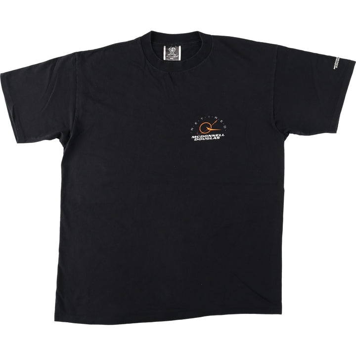 90'S BLACKBIRD MCDONNELL DOUGLAS Advertising T-Shirt, Men's XL (approx.), Vintage cotton black type Vintage Second Hand