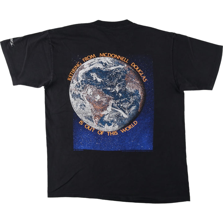 90'S BLACKBIRD MCDONNELL DOUGLAS Advertising T-Shirt, Men's XL (approx.), Vintage cotton black type Vintage Second Hand