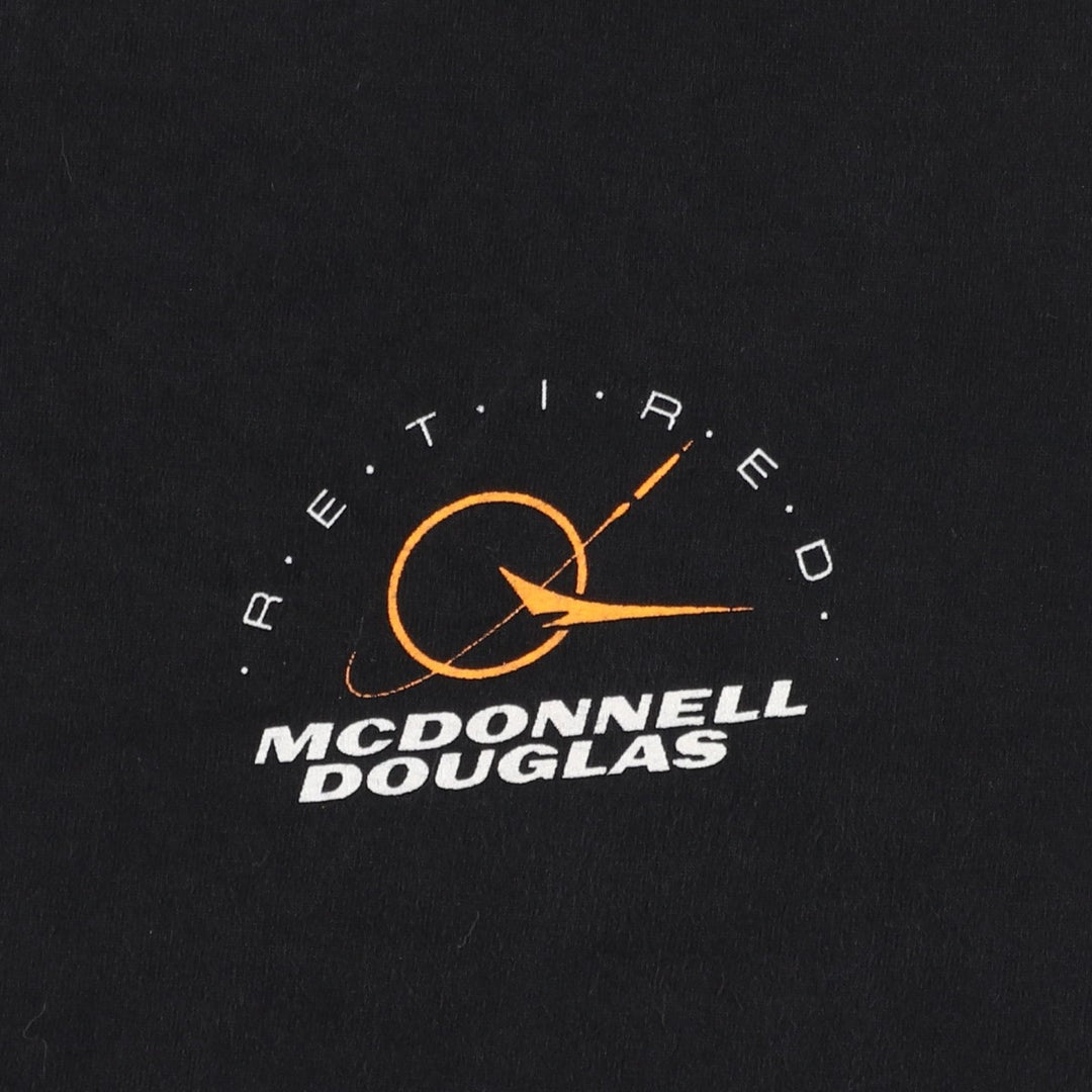 90'S BLACKBIRD MCDONNELL DOUGLAS Advertising T-Shirt, Men's XL (approx.), Vintage cotton black type Vintage Second Hand