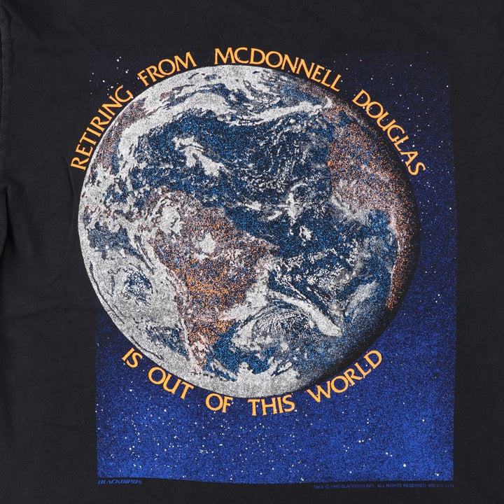 90'S BLACKBIRD MCDONNELL DOUGLAS Advertising T-Shirt, Men's XL (approx.), Vintage cotton black type Vintage Second Hand