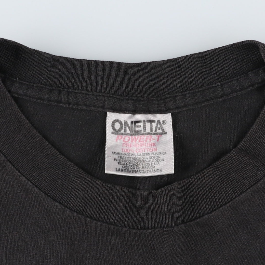 90'S ONEITA ARTSPACE Advertising T-shirt, Men's Size L (approx.), Vintage cotton black type Vintage Second Hand
